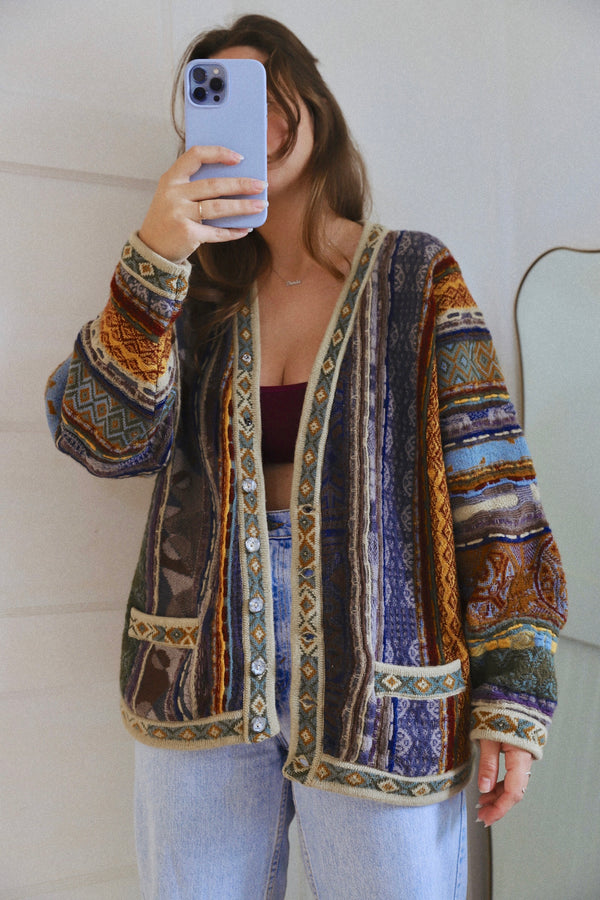 Vintage 〰️ Coogi Knit Cardigan (XL)