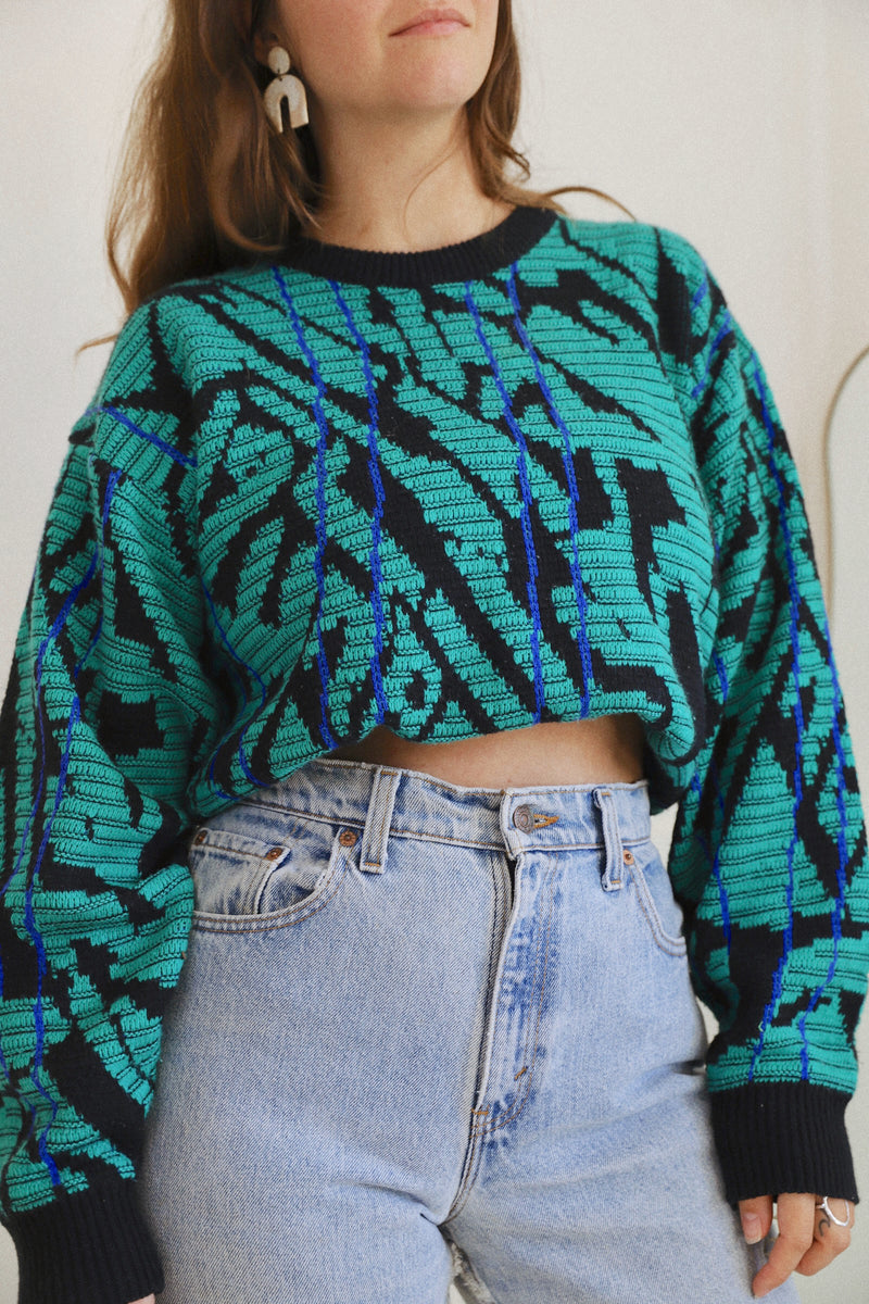 Vintage 〰️ 1980’s Teal Sweater (L)