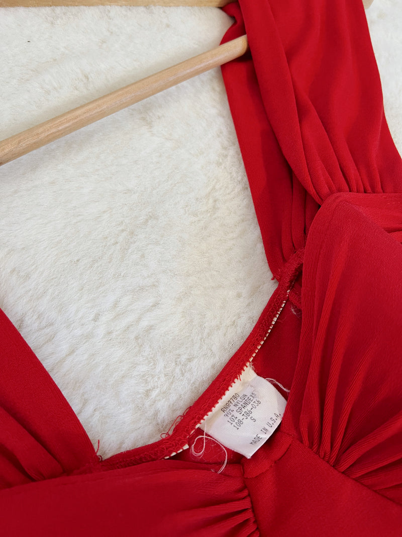 Vintage 〰️ 1986 Red Mini Dress (S)