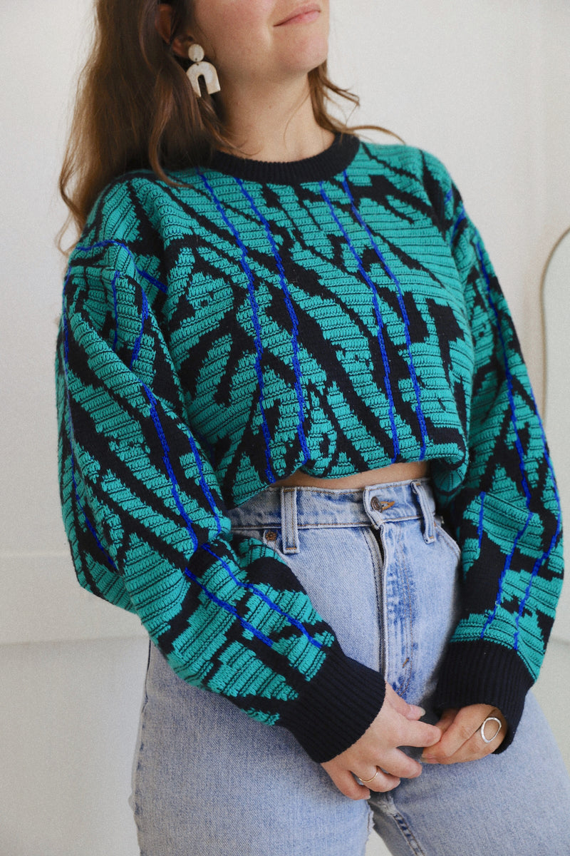 Vintage 〰️ 1980’s Teal Sweater (L)