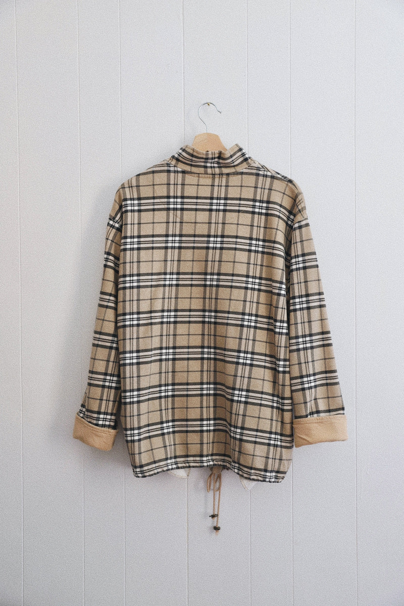 Vintage 〰️ Plaid 1/4 Zip Sweatshirt (L)