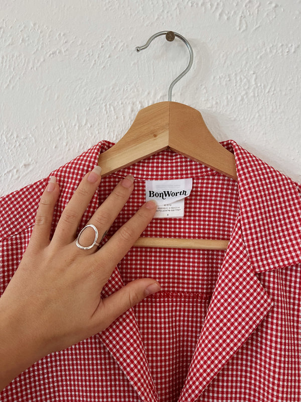 Vintage 〰️ Gingham Picnic Button Down (S)