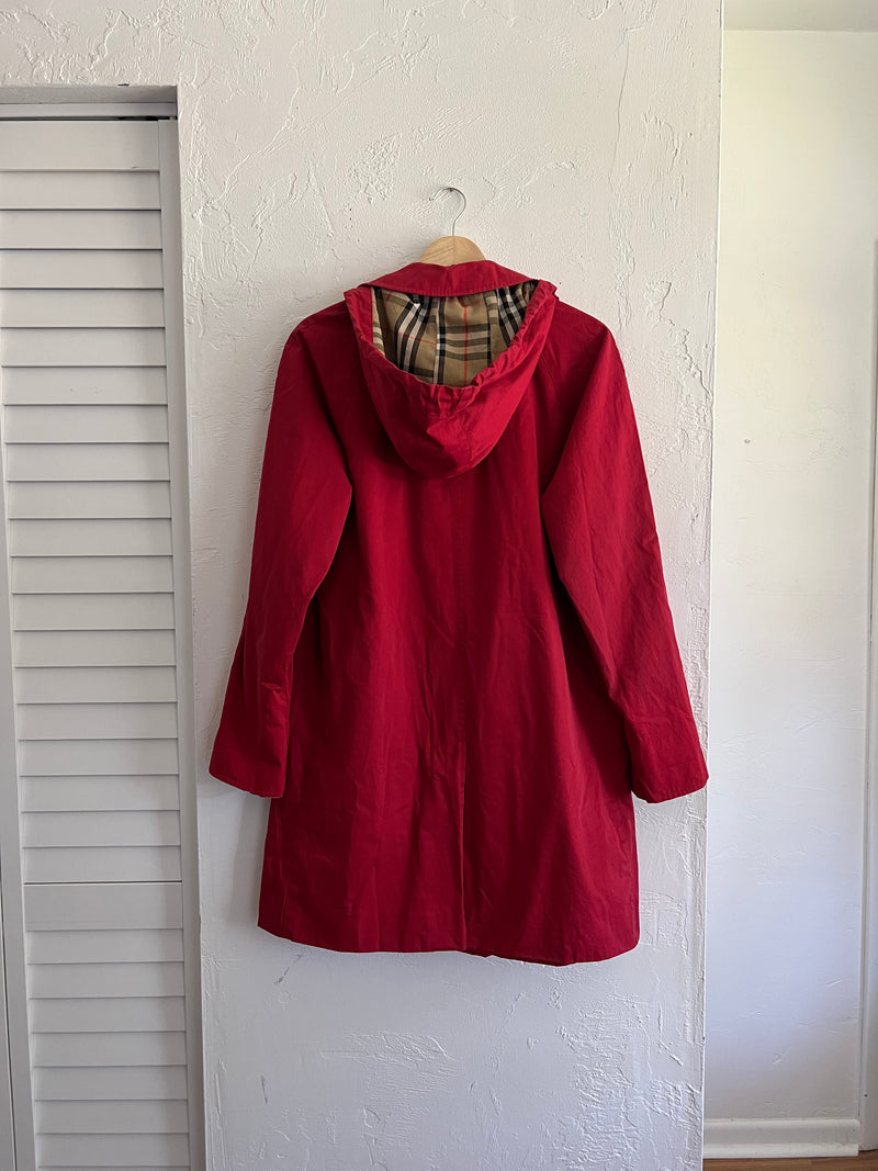 Vintage 〰️ Burberry Red Trench Coat (4)