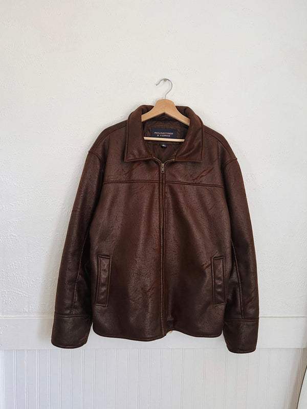 Vintage 〰️ Faux Leather Jacket (XL)