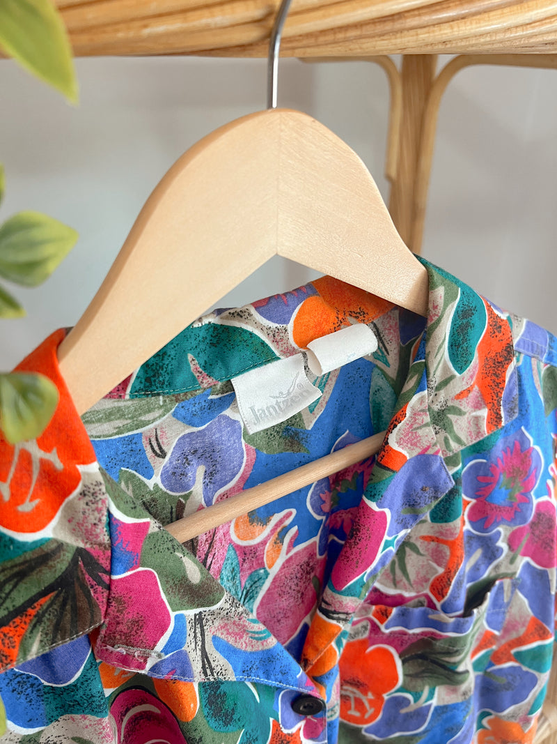 Vintage 〰️ Floral Paradise Crop Shirt (S)