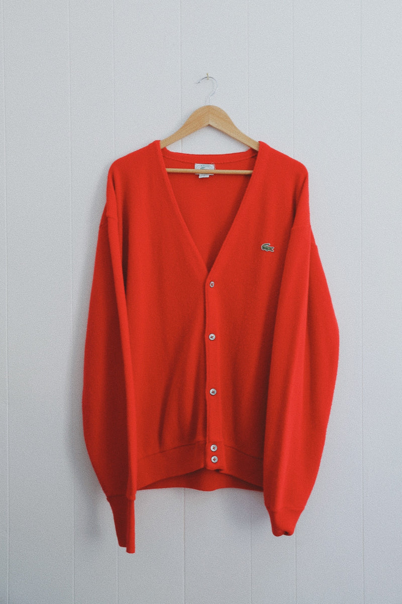 Vintage 〰️ Lacoste Red Cardigan (XL)