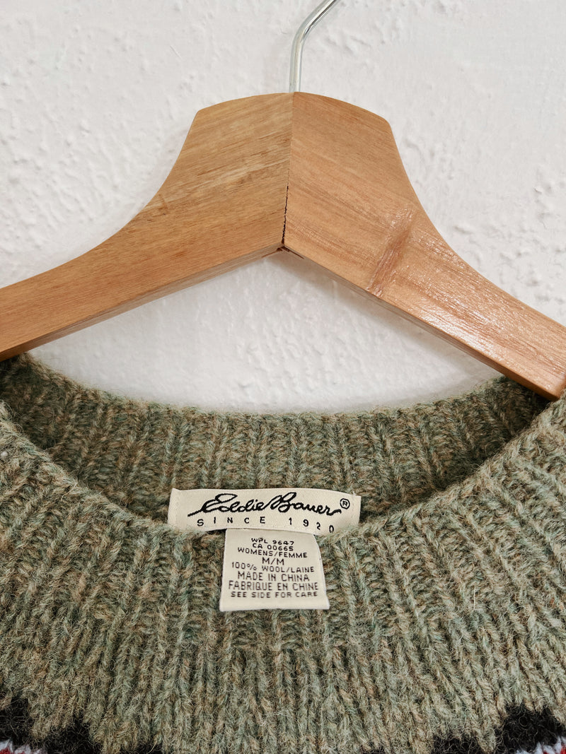 Vintage 〰️ Eddie Bauer Fair Isle Wool Sweater (M)