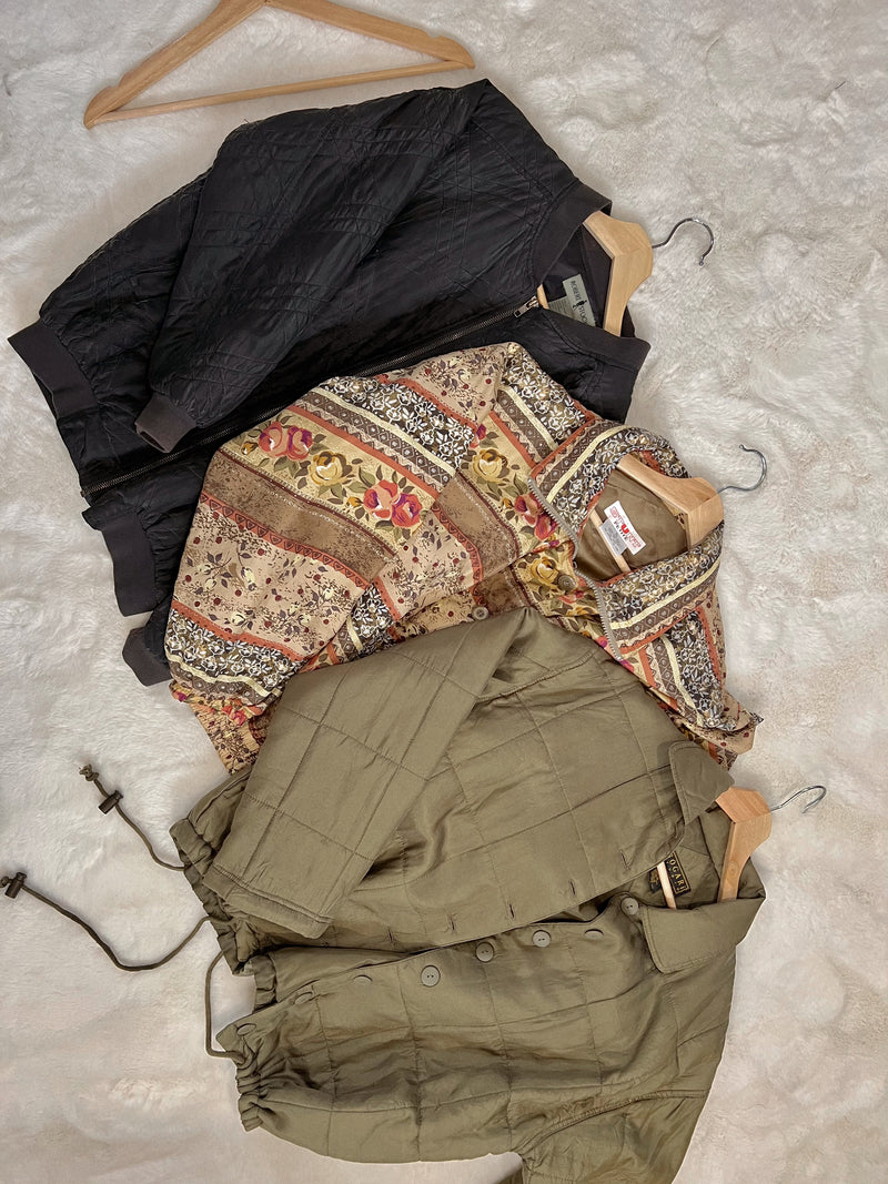 Vintage 〰️ Silk Checkered Quilt Jacket (S)
