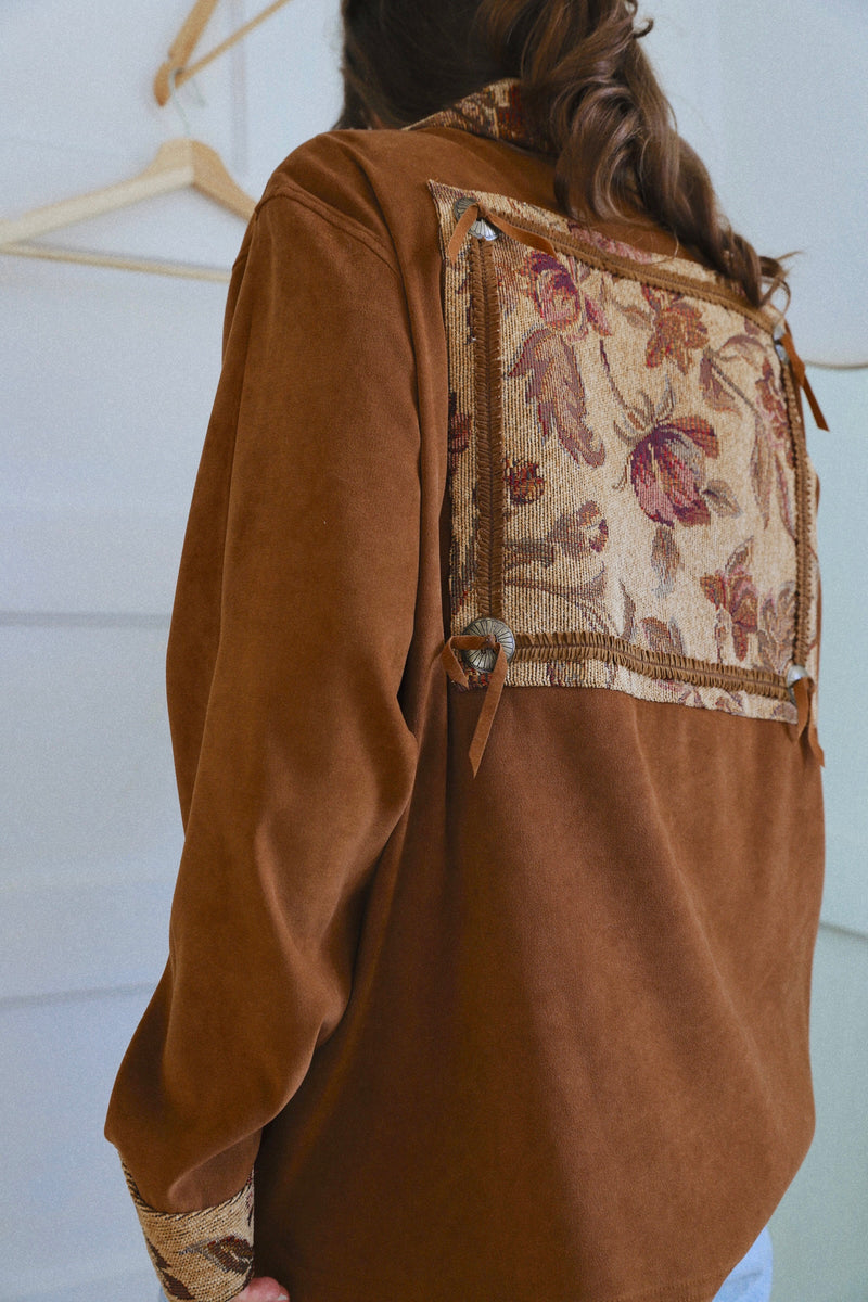Vintage 〰️ Western Suede Tapestry Jacket (L)