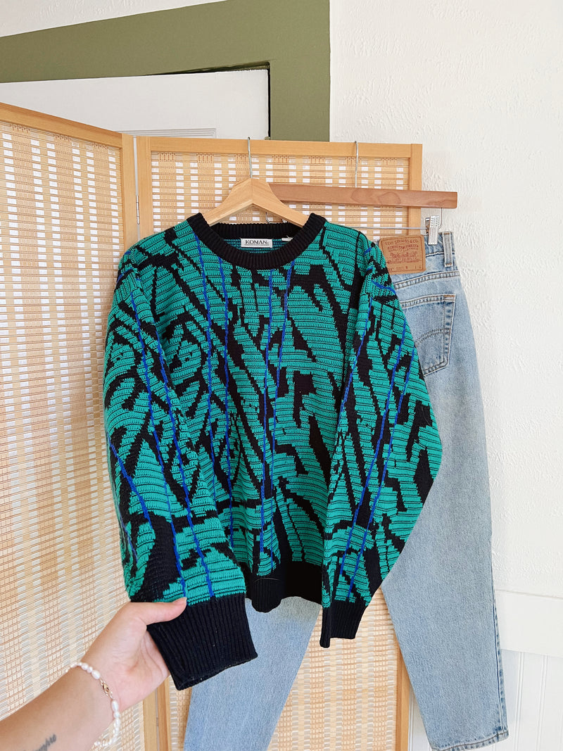 Vintage 〰️ 1980’s Teal Sweater (L)