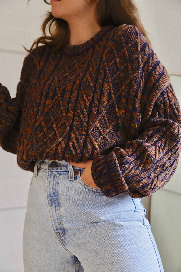 Vintage 〰️ Cable Knit Grandpa Sweater (L)