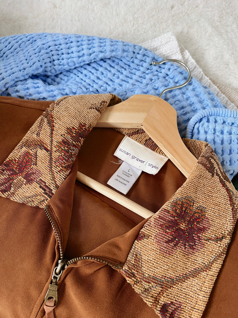 Vintage 〰️ Western Suede Tapestry Jacket (L)