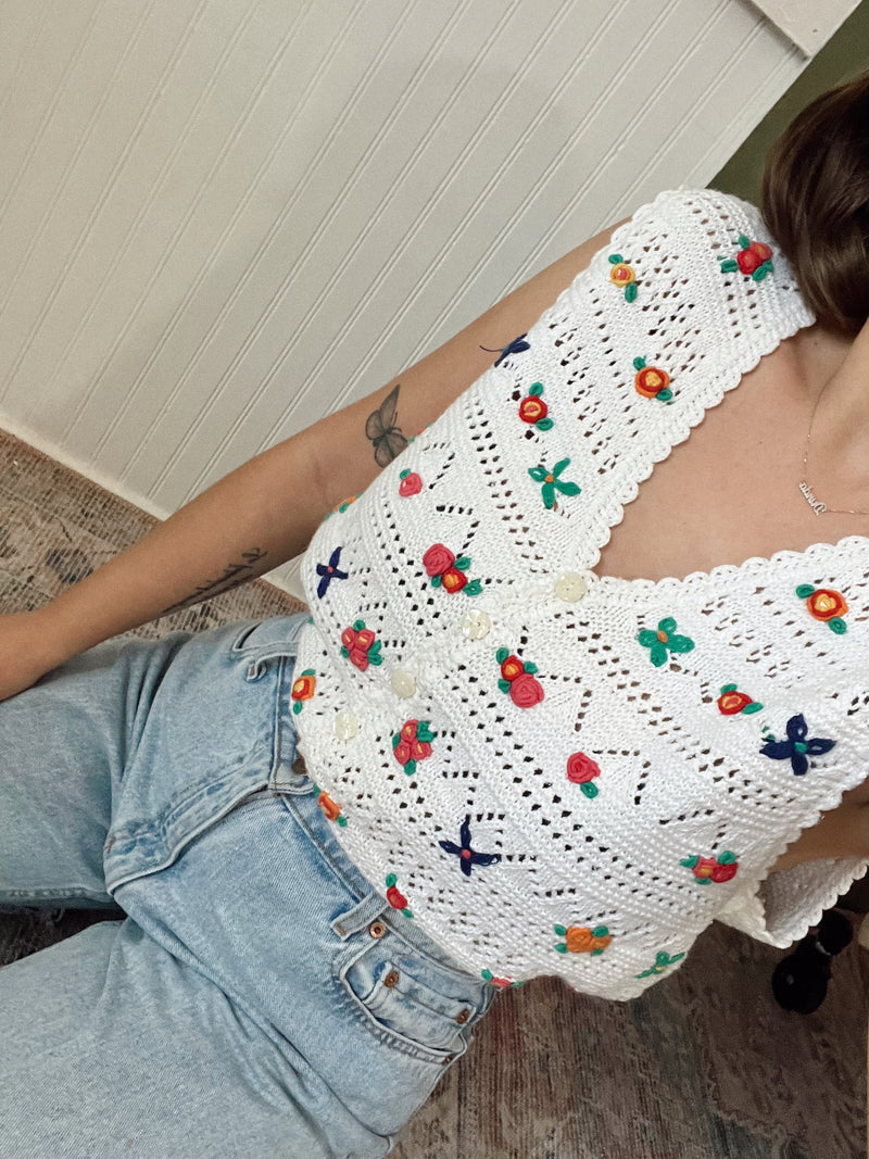 Vintage 〰️ Floral Sweater Vest (L)