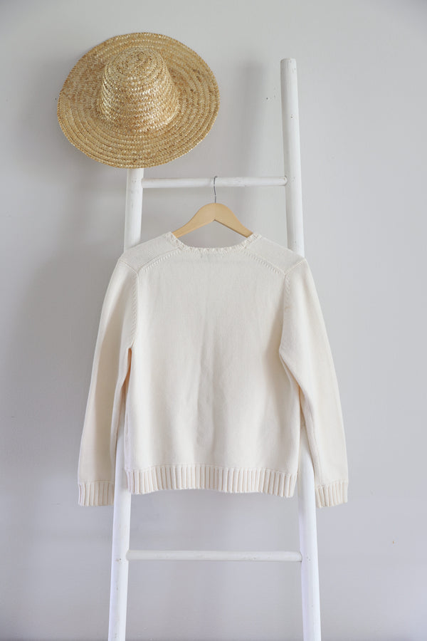 Vintage 〰️ Cream Knit Cardigan (M)