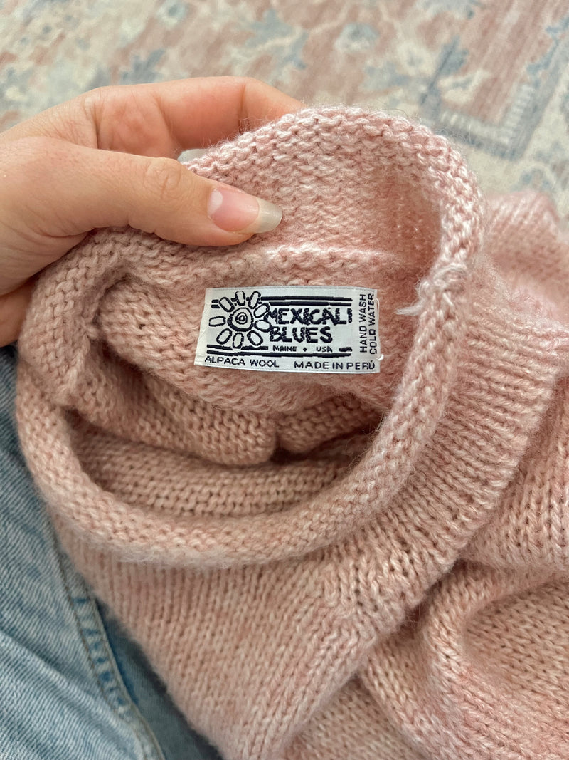 Vintage 〰️ Baby Pink Alpaca Sweater (L)
