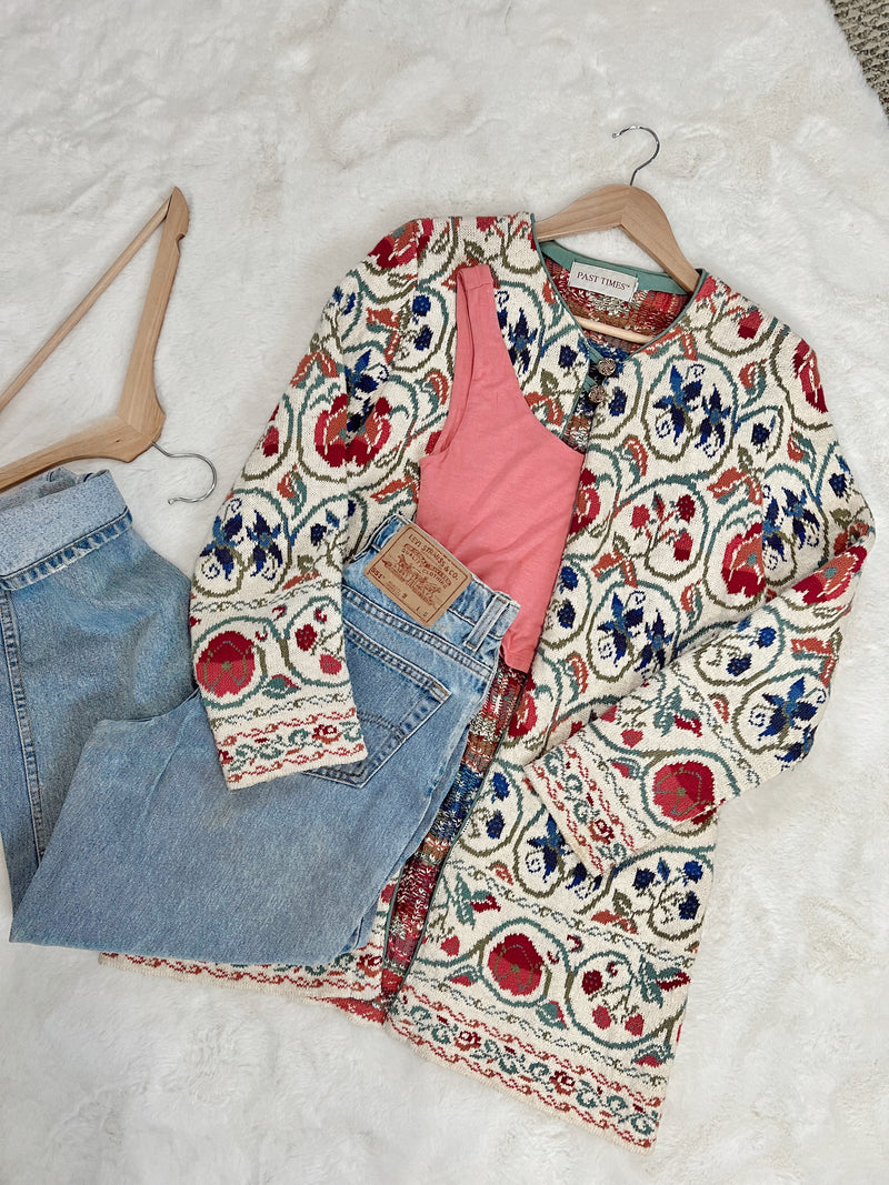 Vintage 〰️ Floral Cardigan Jacket (S)