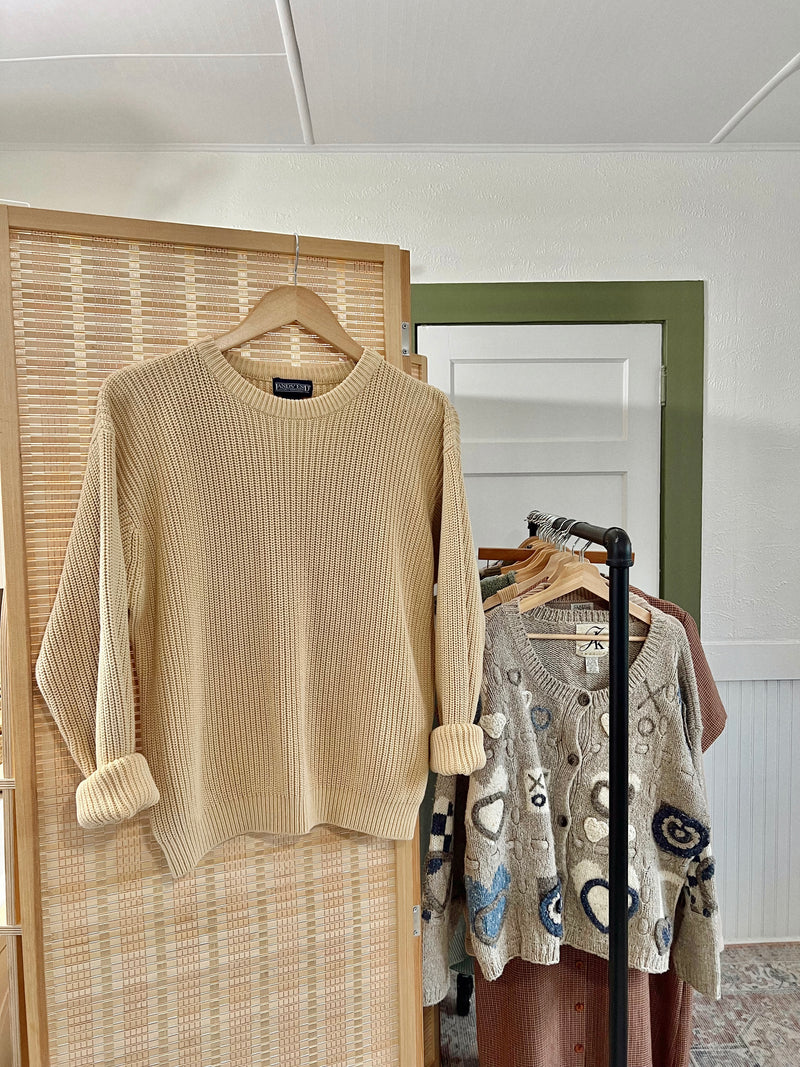 Vintage 〰️ Camel Knit Sweater (M)