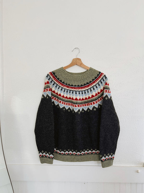 Vintage 〰️ Eddie Bauer Fair Isle Wool Sweater (M)