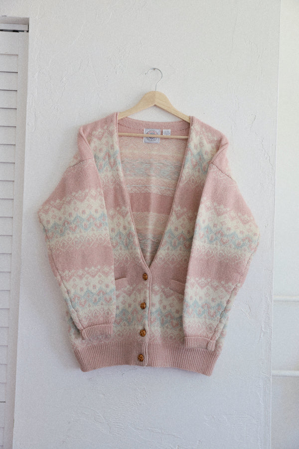 Vintage 〰️ Pastel Wool Cardigan (L)