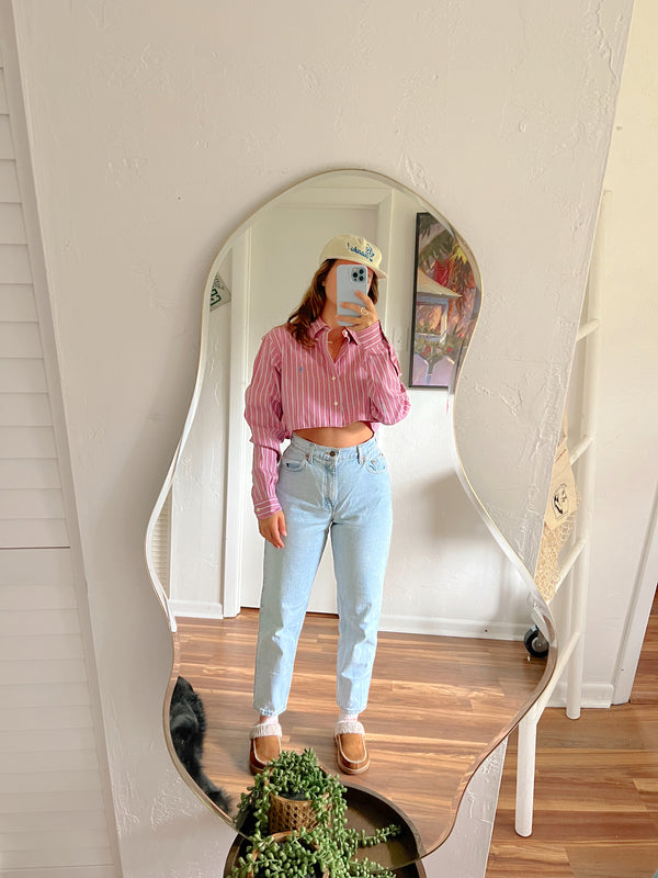 Upcycled 〰️ Polo Ralph Lauren Pink Shirt (S)