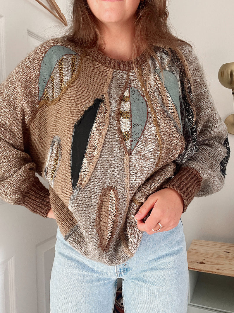 Vintage • Abstract Knit Sweater (M)