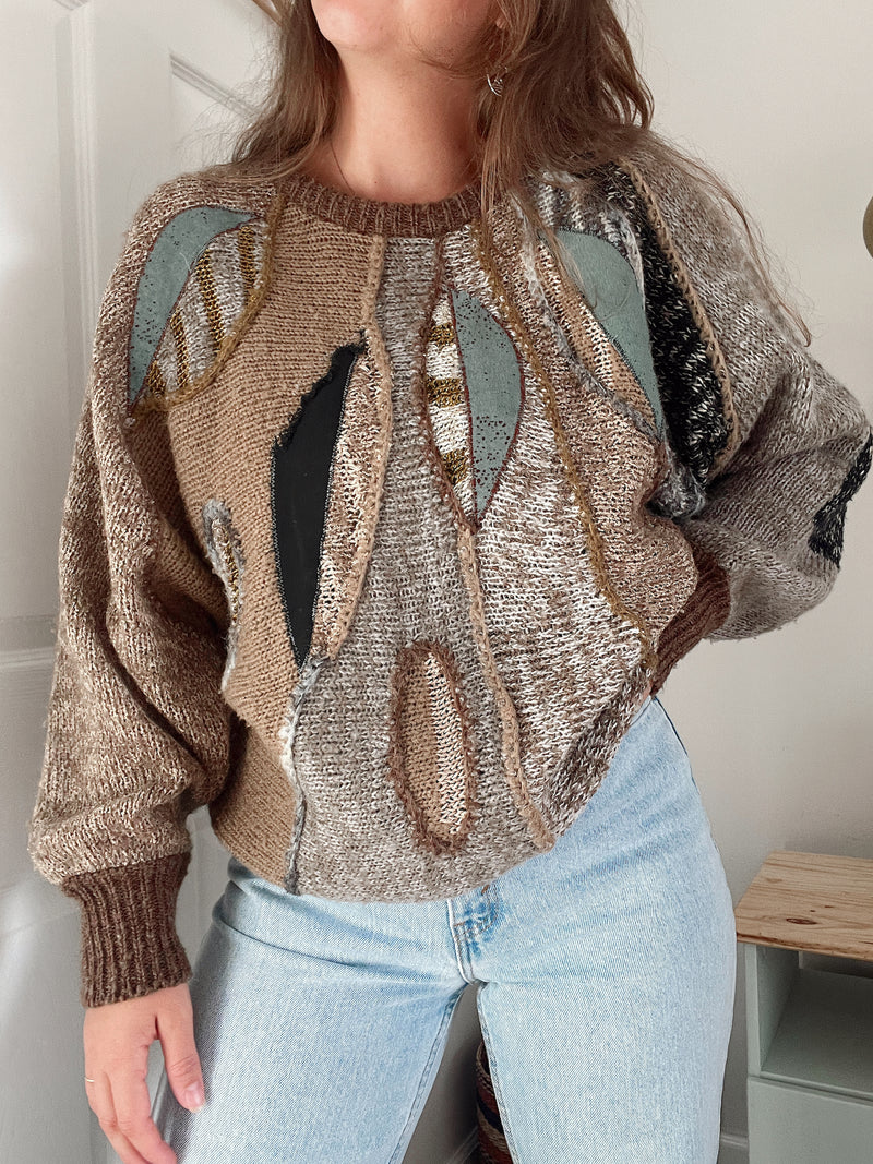 Vintage • Abstract Knit Sweater (M)