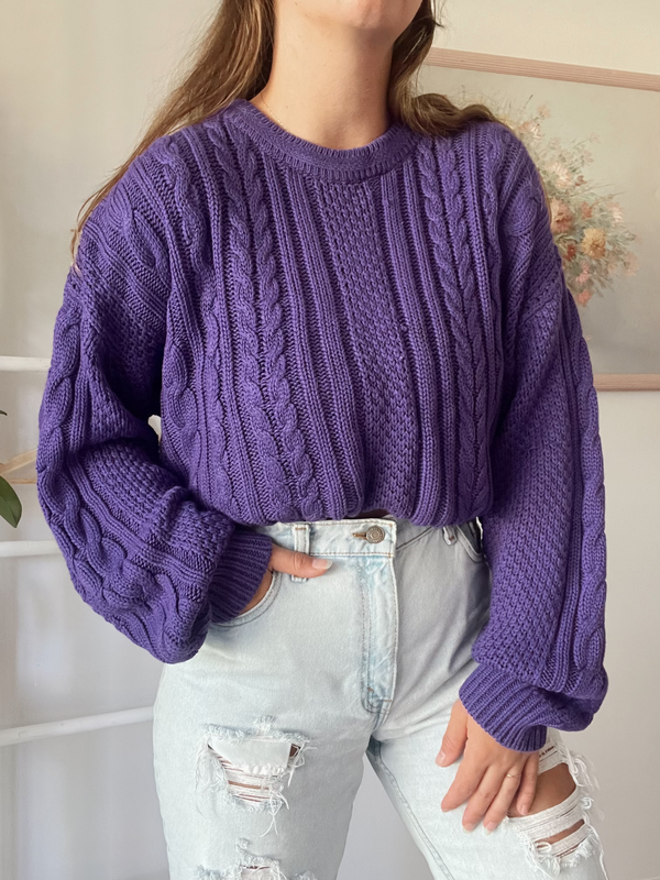 Vintage • 80's Chunky Knit Sweater (L)