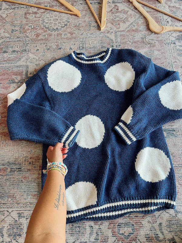 Vintage • Polka Dot Knit Sweater (L)