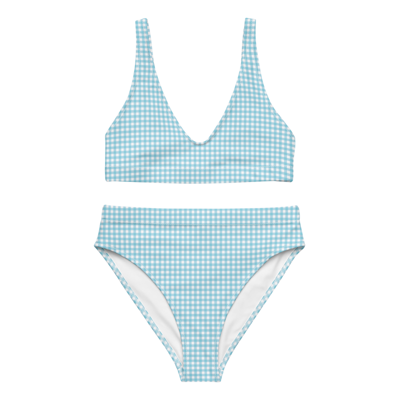 Seafoam Gingham 〰️ Recycled High Waisted Bikini