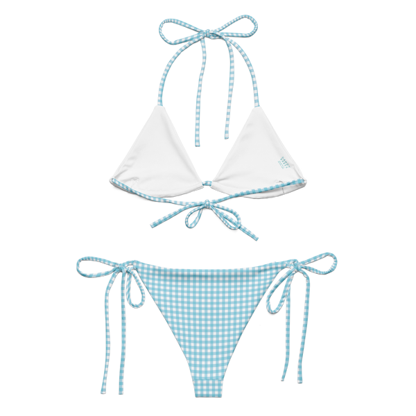 Seafoam Gingham 〰️ Recycled String Bikini