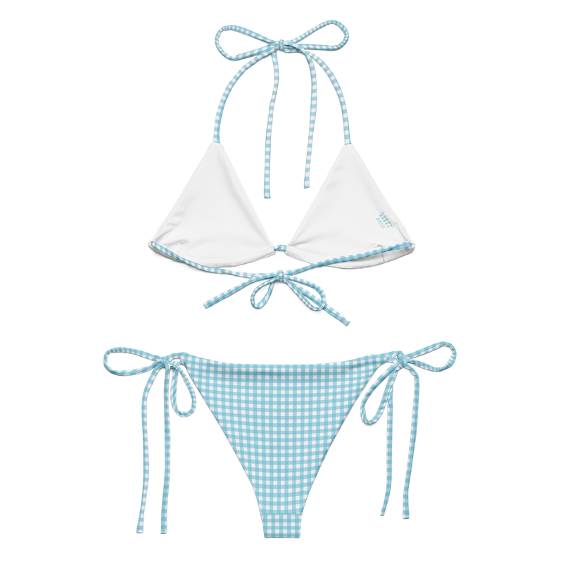 Seafoam Gingham 〰️ Recycled String Bikini