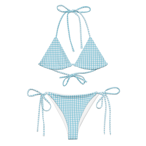 Seafoam Gingham 〰️ Recycled String Bikini