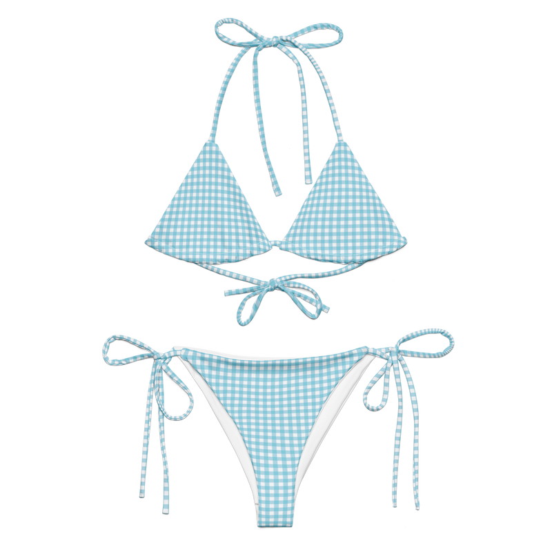 Seafoam Gingham 〰️ Recycled String Bikini