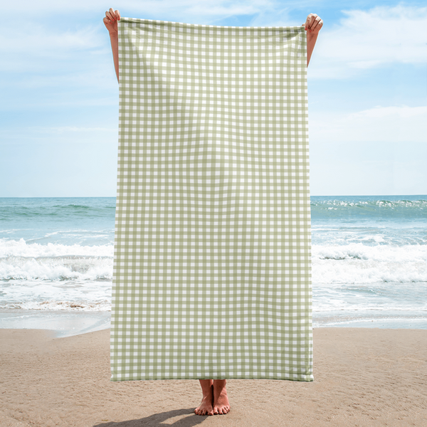 Fern Gingham Beach Towel