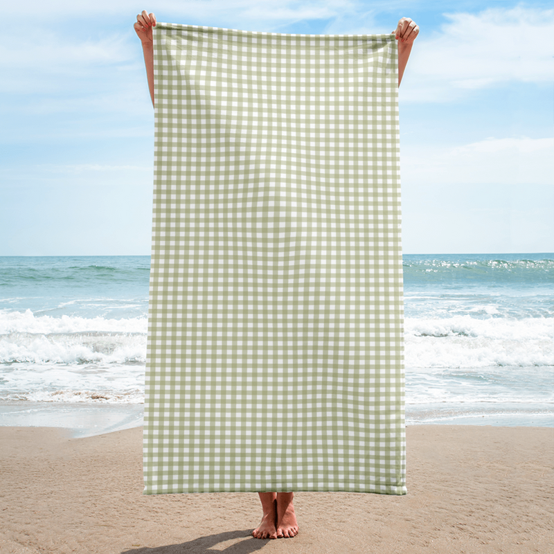 Fern Gingham Beach Towel