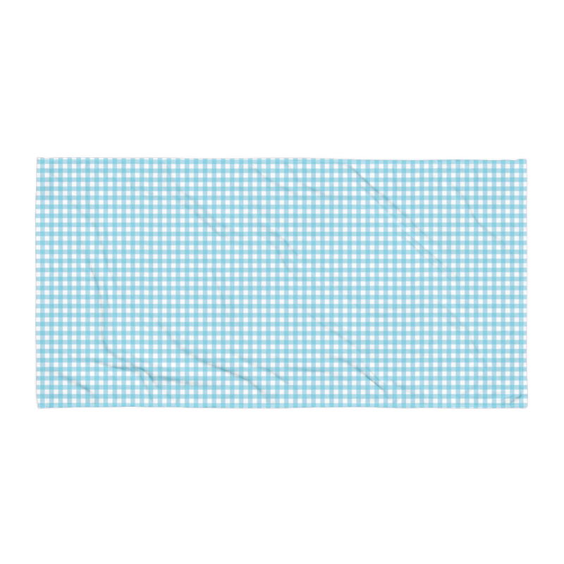 Seafoam Gingham Beach Towel