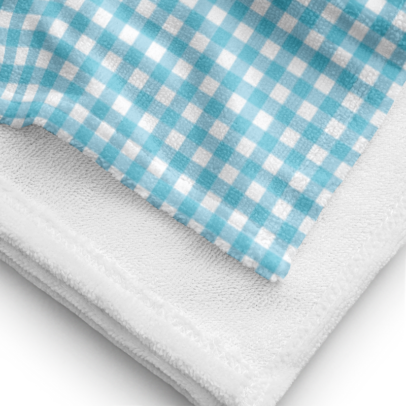 Seafoam Gingham Beach Towel