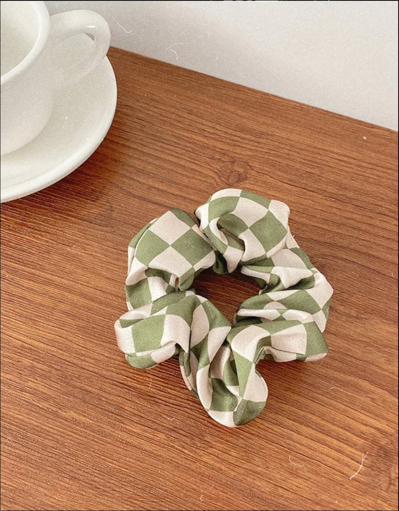 Handmade Checkered Scrunchie