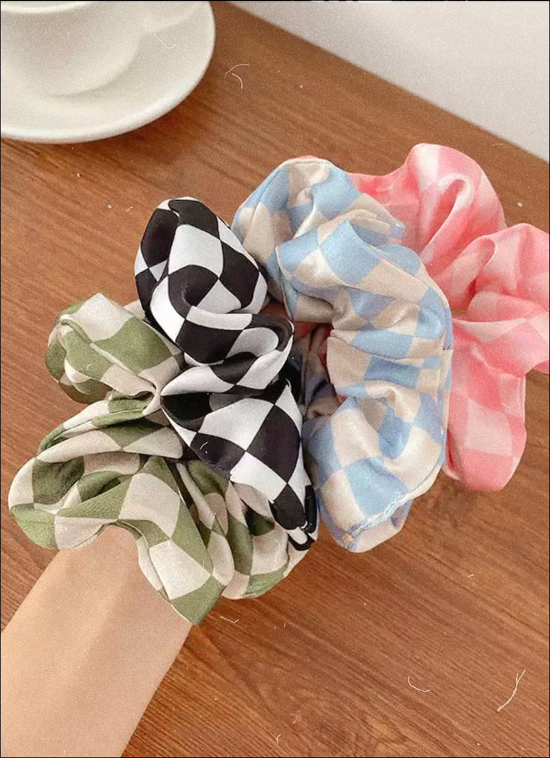 Handmade Checkered Scrunchie